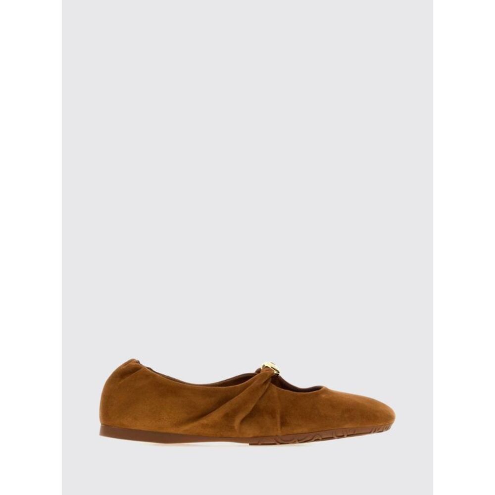 Loewe Women Loewe Pebble Draped Suede Sheepskin Ballet Flats